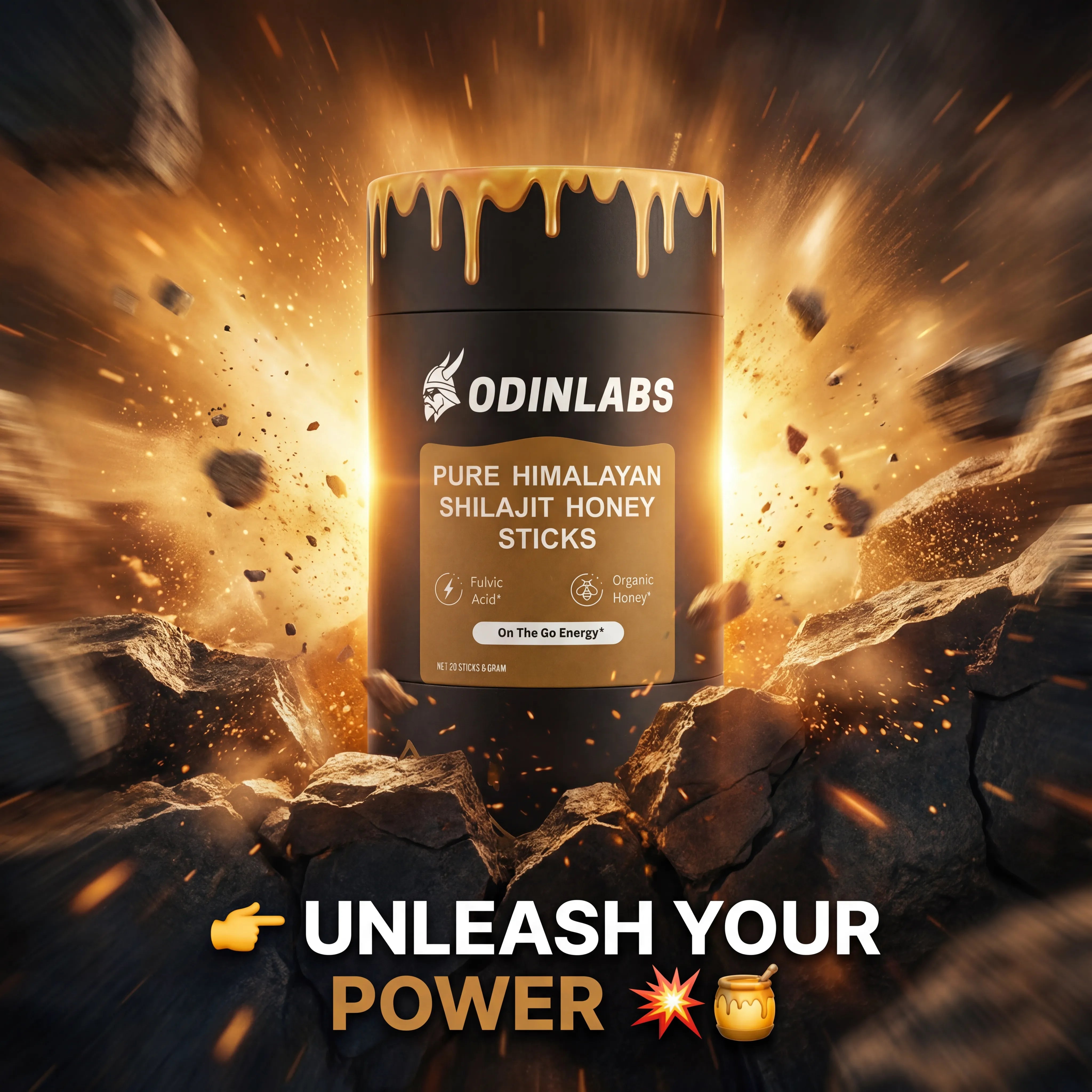 OdinLabs® | Himalayan Shilajit Honey Sticks — On-the-Go